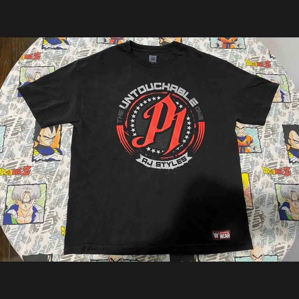 WWE WWF NXT  Untouchable One AJ Styles Hard To Follow Black Authentic Shirt XL
